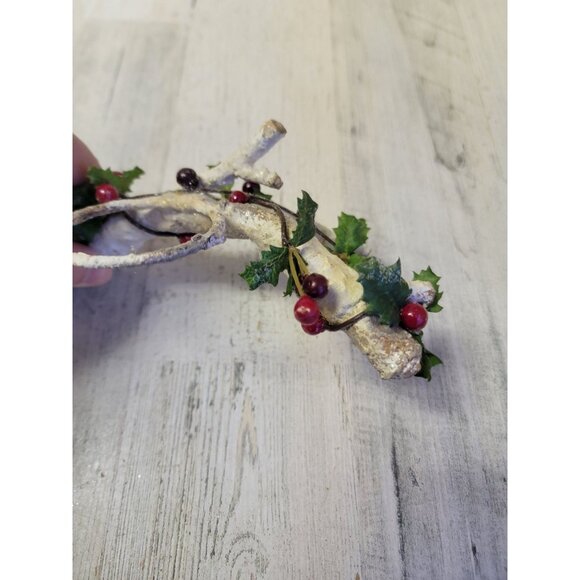 Rustic white branch mistle tea light candle holder Xmas home decor - Picture 4 of 5